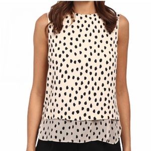 Kate Spade Take A Walk on the Wild Side Spotted Sleeveless Blouse XS